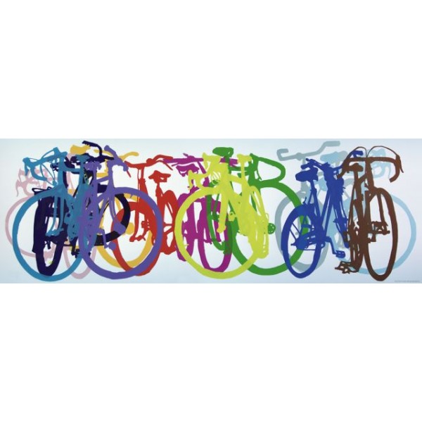 Bike art, Kolorowa tęcza rowerów (1000el.) - Sklep Art Puzzle